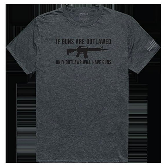 Outlawed Tactical Graphic T-shirt, Heather Charcoal - Medium