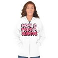 thumbnail image 4 of Hope Fight Survive Breast Cancer Womens Plus Size Graphic Zipper Hoodie Brisco Brands 2X, 4 of 5