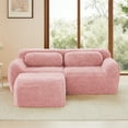 thumbnail image 2 of ZenNook 80" Sectional Couches for Living Room, Comfy Boneless Couch, 2 Seater Cloud Sofa, Compressed Loveseat with Ottoman, Modern Love Seat in a Box, Fluffy Plush Floor Couch, No Assembly (Pink), 2 of 11