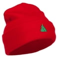 thumbnail image 4 of Christmas Tree Embroidered Long Beanie - Red OSFM, 4 of 5