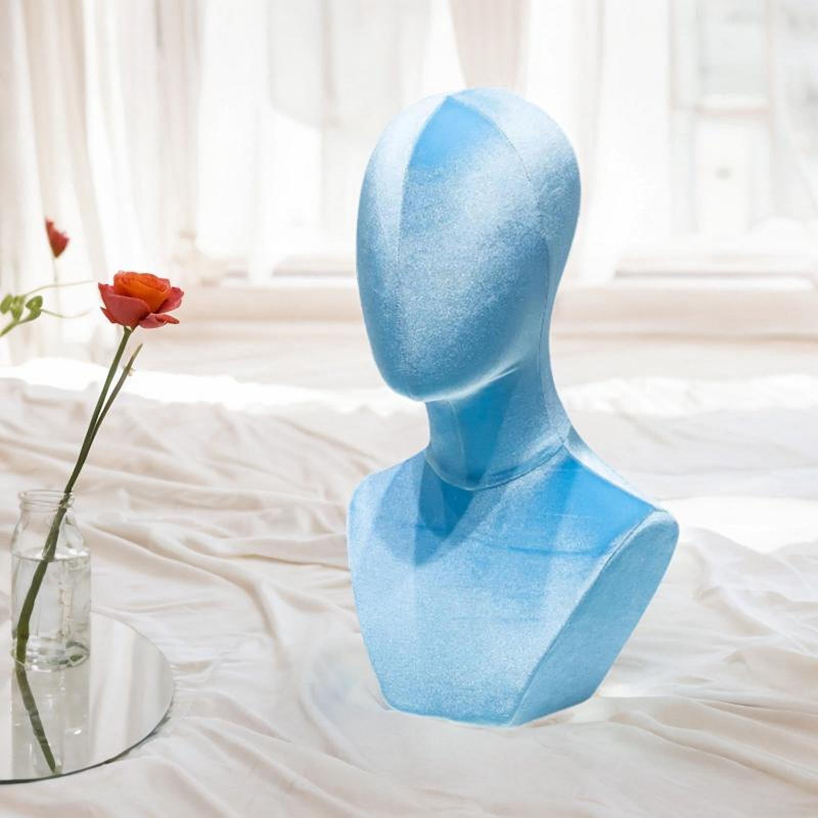 TOOYFUL Display Stand Versatile Mannequin Head Model for Hats Headband Headphone Light Blue