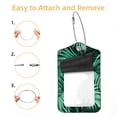 thumbnail image 2 of Square PU Leather 2 Pack Travel Tag - Bag Tag - Suitcase Tag with Privacy Cover and Stainless Steel Ring - Suitable for Travel, Backpack, and Handbag Tropical Leaves, 2 of 7