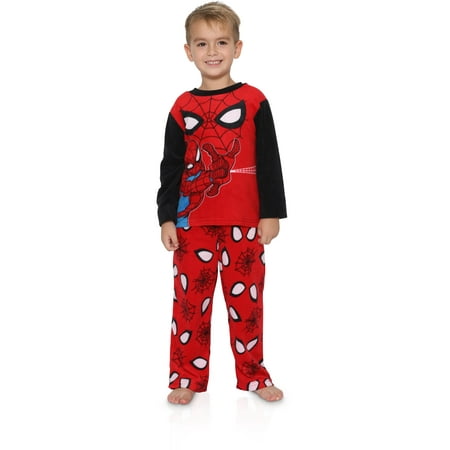 Marvel Boys' Big Spiderman 2-Piece Fleece Pajama Set, Spidey Eye, Red Spidey, Size: