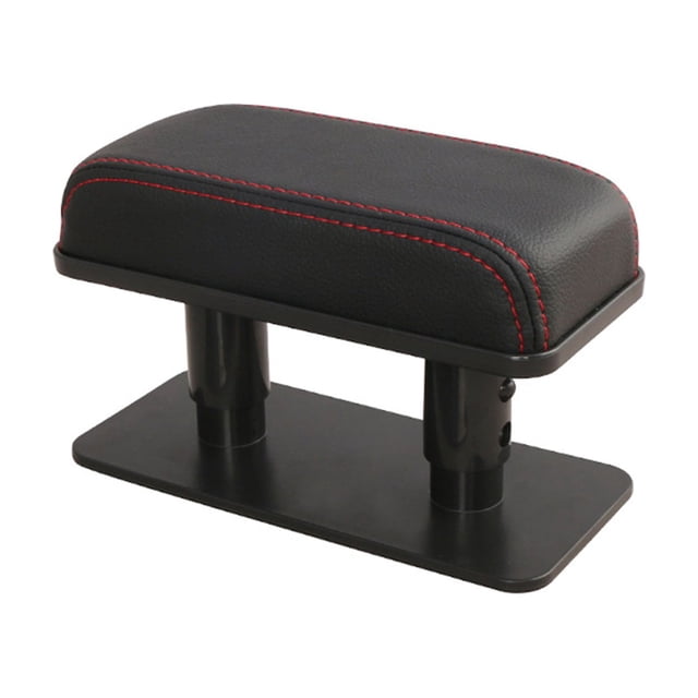 Coussin d'Accoudoir de Voiture Réglable pour Coude Gauche - Coussin d'Accoudoir en Cuir et ABS avec Conception Rehaussante, Offert en Lignes Noires Rouges, Beige, Brun, Gris - Taille : Coussin de Coude 17x7.8x3.7cm, Bas
