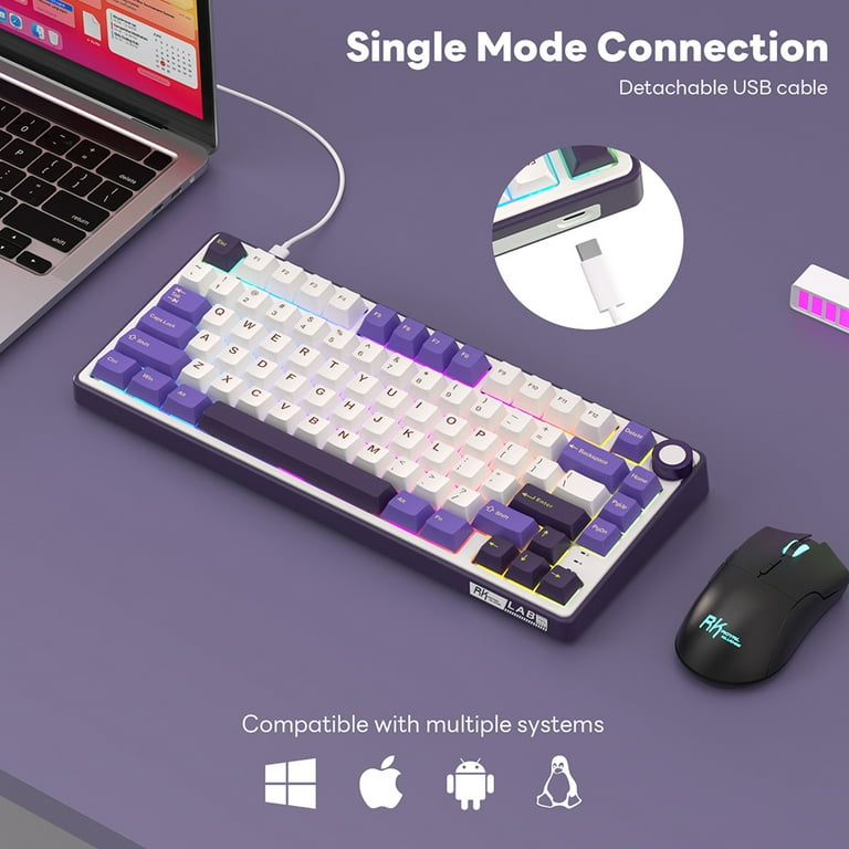 Royal Kludge R75 RGB Backlit 75% TKL Custom Gaming Keyboard