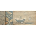 thumbnail image 2 of Grey, Jace 32x15 Black Ornate Wood Framed with Double Matting Museum Art Print Titled - Blue bath floral pattern 2, 2 of 4