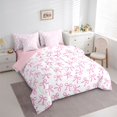 thumbnail image 3 of jejeloiu Kawaii Bowtie Ribbon 7-Piece Twin Bedding Sets,Pink Cute Bowknot Bedding Comforter Set For Girls Teens Reversible, 3 of 8
