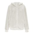 thumbnail image 6 of Women's Winter Fleece Jacket Zip Up Hooded Sherpa Fuzzy Coat Solid with Pockets Warm Fluffy Outerwear, 6 of 6
