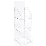 Displays2go Folding Acrylic Merchandising Tower, 3-Tier – Clear (ACKNDSQSM)