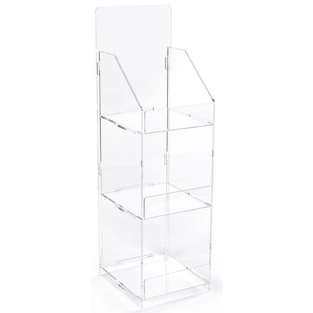 Displays2go Folding Acrylic Merchandising Tower, 3-Tier – Clear (ACKNDSQSM)