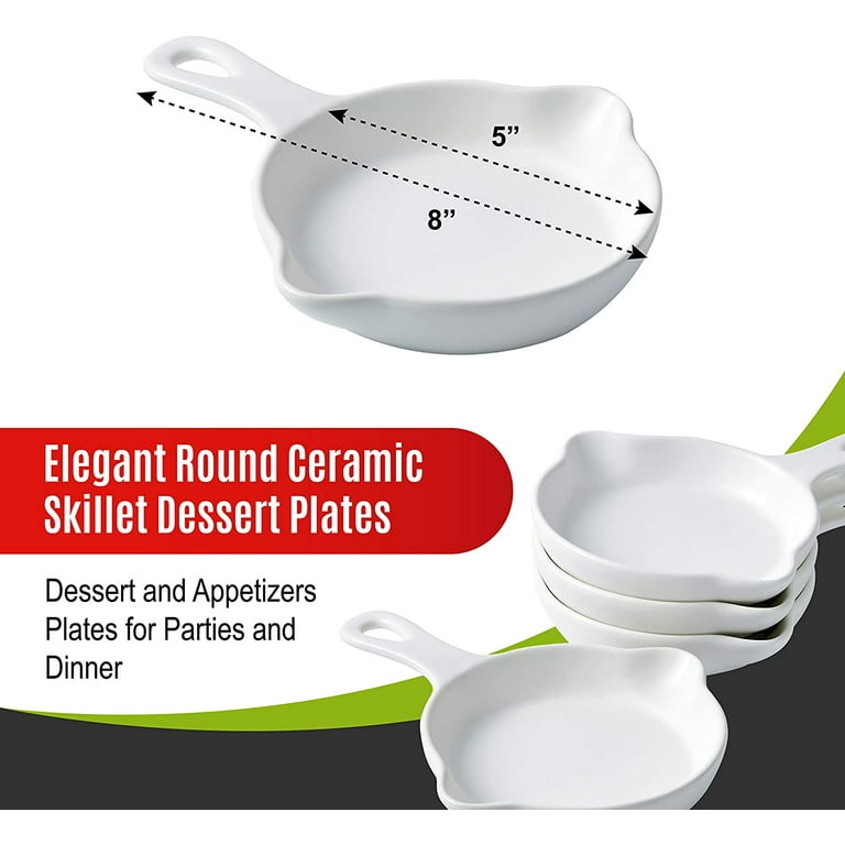 Bruntmor White 5 Ceramic Cast Iron Skillet Plates - Set of 4, Circular, 5  - Mariano's