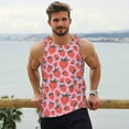 thumbnail image 6 of Fotbe Cartoon Strawberry Pattern Men's Quick Dry Workout Tank Top Gym Muscle Tee Fitness Bodybuilding Sleeveless T Shirt Breathable Workout Shirt-Small, 6 of 9