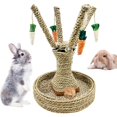 thumbnail image 1 of WQIANG Pet Rabbit Toy Tree Bunny Fun Chew Toy Rattan Grass Scratcher Play Carrot Toy for Small Animal, 1 of 6