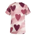 thumbnail image 4 of FNFYFH Womens Scrub Tops Valentines Printed Work Uniform V Neck Short Sleeve Nurse Shirt with Pockets, 4 of 5