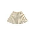 thumbnail image 1 of Qiylii Kids Girl PU Leather Pleated Skirts, Solid Color Knee Length Skirt, 1 of 8
