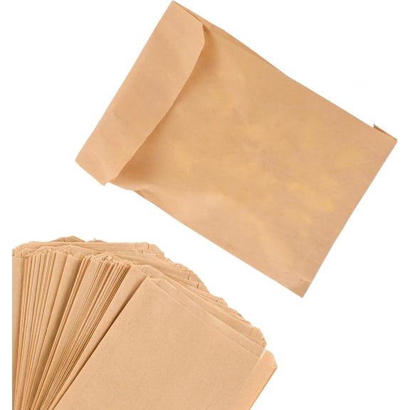 Paper Sandwich Bags Kraft Brown (125 Pack) – Food Grade Unbleached Commercially Compostable Kraft Paper Bags for Bakery, Cookies, Treats, Snacks & Sandwiches