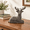 Lying Deer, variant on Heavy Duty Cast Iron Standing Deer Statue Rustic Brown