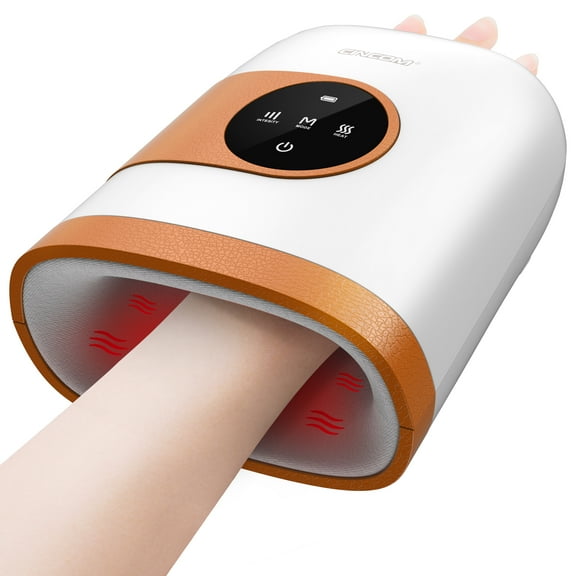 CINCOM Upgraded Hand Massager, Rechargeable Hand Massager with Heat and Compression for Arthritis and Carpal Tunnel with Touch Screen,Gifts for Women Men Elderly FSA/HSA Eligible, Lively Orange