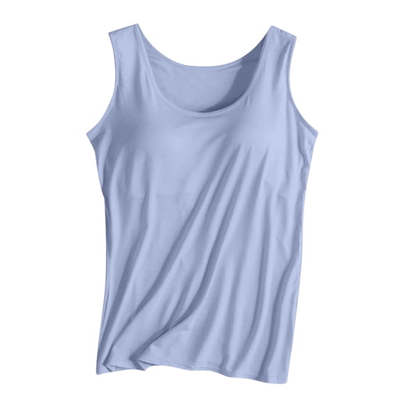 Womens Tank Tops Turtleneck Slim Blouse Shirt Sleeveless Solid Blue Tank Tops for Women