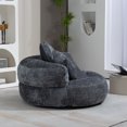 thumbnail image 2 of Oversized Chenille Bean Bag Chair for Adults & Kids, Indoor & Outdoor Lazy Bean Bag Sofa with Wrap-Around Backrest & Pillows for Bedroom, Living Room, Playroom, 42.52''x42.52''x20.47'', Gray, 2 of 7