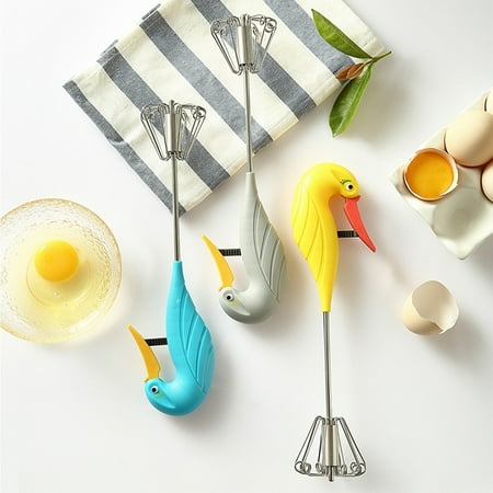 

Swan Turning Manual Whisk Egg Beater Semi-Automatic Handheld Pressing Cream Stirring Whisk - Red