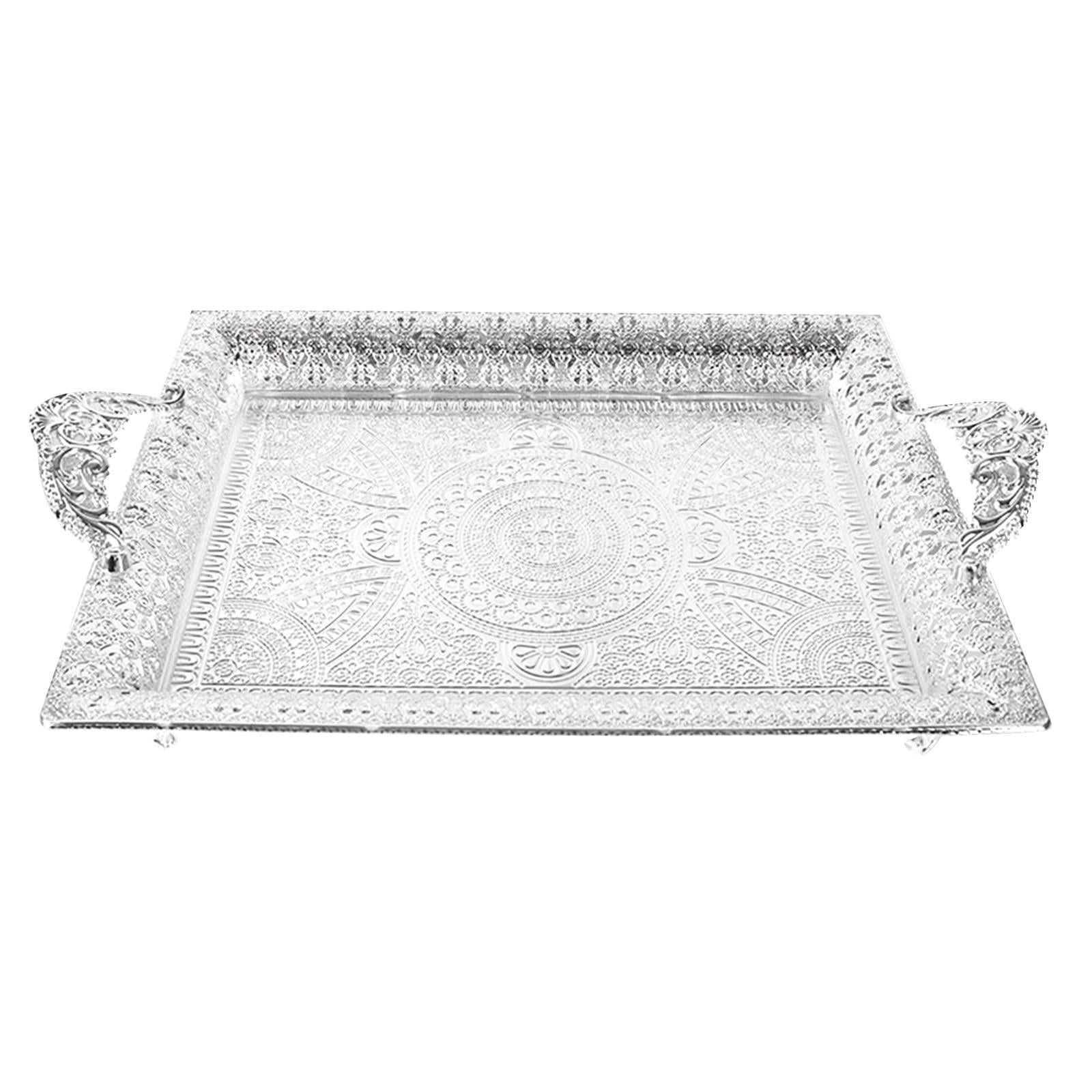 Metal Serving Tray, Display Tray, Fruit Plate Decorative Tray Food Tray