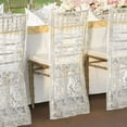 thumbnail image 3 of Efavormart White Organza Floral Sequin Embroidered Wedding Chiavari Slipcover, Wedding Chair Back Lace Cover, 3 of 10
