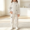 thumbnail image 4 of Cethrio Girls Winter Pajama Sets, 2 Piece Long Sleeve Thermal Soft Girls' Sleepwear White Size 10-12, 4 of 5