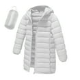 thumbnail image 2 of NAISIBABY Kids Girls Quilted Jacket, Lightweight Solid Mid Length Zip Up Winter Thicken Coat with Pockets White 4T, 2 of 8