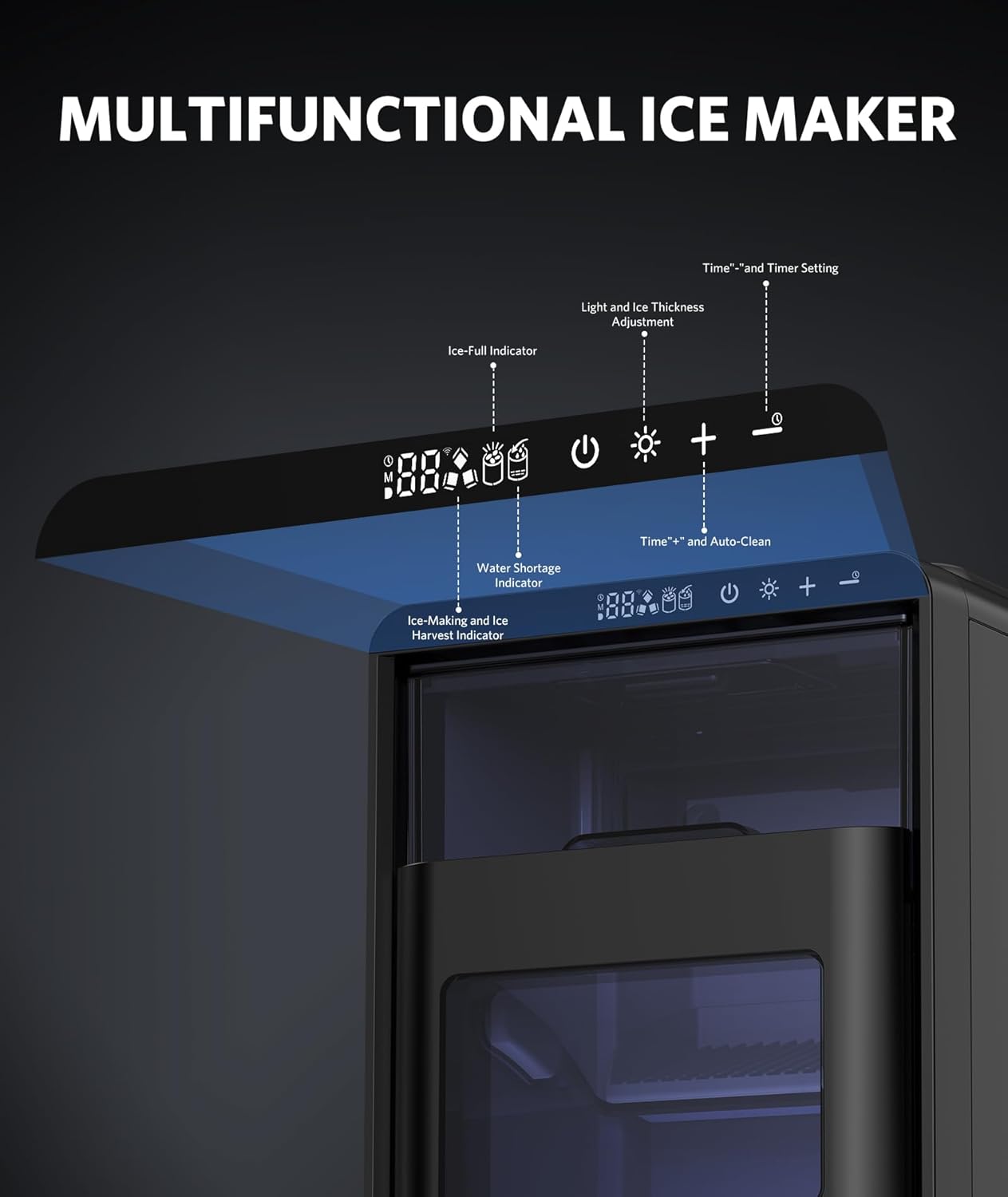 LHRIVER Nugget Ice Maker Countertop, Pebble Ice, 35Lbs/24H, Self-Cleaning, Silver
