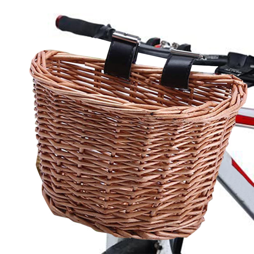 Tourbon Bicycle Basket Front Straw Basket Bag Vintage Wicker Storage Basket Gift