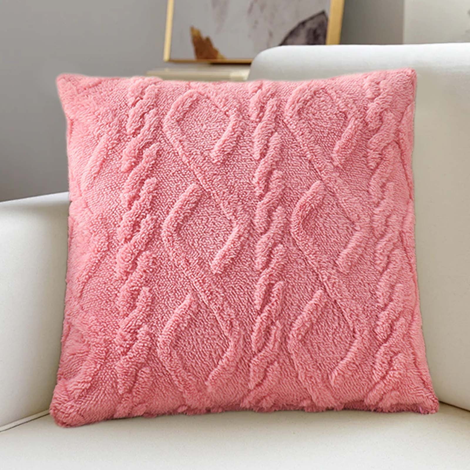 Amvlyk Geometric Motifs Couch Pillow Cases Throw Pillows Home Decor for Living Room Bedroom Bed Outdoor Cushion Cover（17.72x17.72In,Inclusion pillow）Pink