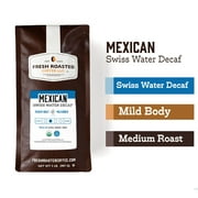 Fresh Roasted Coffee, Organic Mexican Swiss Water Decaf Coffee, Medium Roast, Whole Bean, 32 oz