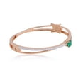 thumbnail image 3 of Natural Emerald Solid 18Kt Rose Gold SI Clarity HI Color Diamond Bangle Bracelet, 3 of 4
