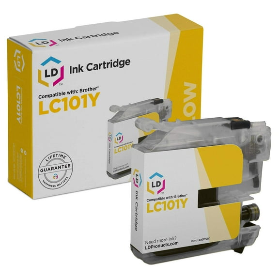 LD Products Compatible Replacement Brother LC101 / LC101Y Yellow Ink Cartridge
