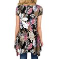 thumbnail image 3 of USSUMA Plus Womens Tops Dressy Casual Crew Neck Short Sleeve Women's Shirts and Blouses Floral Print T-Shirts for Women Trendy Long Flowy Irregular Hem Tunic Top Summer Beach, 3 of 5