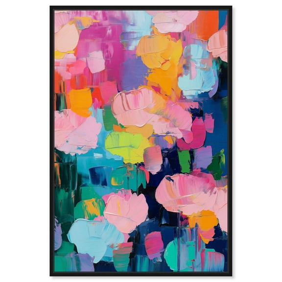 Glide of Colors Canvas Modern Color Abstract by Art Remedy, Black Frame, 10" x 15"