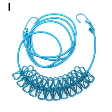 

Outdoor Camping Drying Rack Clothes Line with 12 Clip Travel Portable J8O4