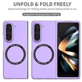 thumbnail image 4 of TECH CIRCLE Magnetic Case for For Samsung Galaxy Z Fold 5 5G 2023 ,Built in Magnet Compatible with MagSafe Charger,Shockproof Lightweight Slim Hard PC Folding Phone Case for Galaxy Z Fold 5,Purple, 4 of 9