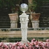 Design Toscano Lion Head Gazing Globe Garden Pillar Statue