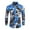 Dark Blue, variant on PBNBP Mens Dress Shirts Floral Print Personality Business Long Sleeve Dress Shirts Vintage Button Down Shirts Turn Down Collar Tops