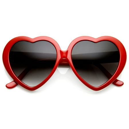 - zeroUV - Large Oversized Womens Heart Shaped Sunglasses Cute Love Fashion Eyewear - 52mm