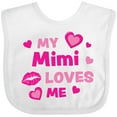 thumbnail image 3 of Inktastic Valentine's Day My Mimi Loves Me Hearts and Lips Boys or Girls Baby Bib, 3 of 4