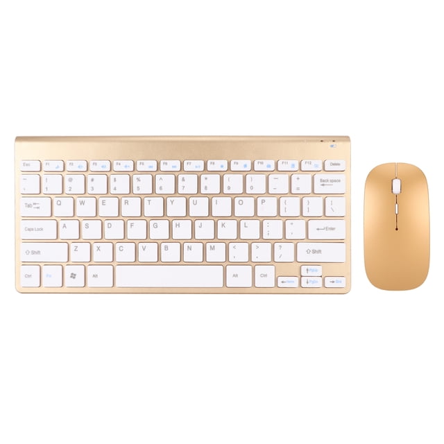 Wire Less Keyboard and Mouse Ultra Slim Combo, Silent Compact Mouse and Scissor Switch Keyboard Set, LED Indicator Waterproofing Power Saving Compact Set
