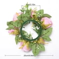 thumbnail image 5 of Dserhfy Mini Artificial Wreath Candle Ring Realistic Faux Rose Garland with Plastic Base Candle Wine Decoration Weddings Party Dining Table Centerpiece, 5 of 7