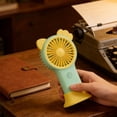 thumbnail image 4 of weibbin Mini Cat Shaped Handheld Fan with Colorful Lights USB Rechargeable Pocket Sized Portable Quiet Cooling, 4 of 5