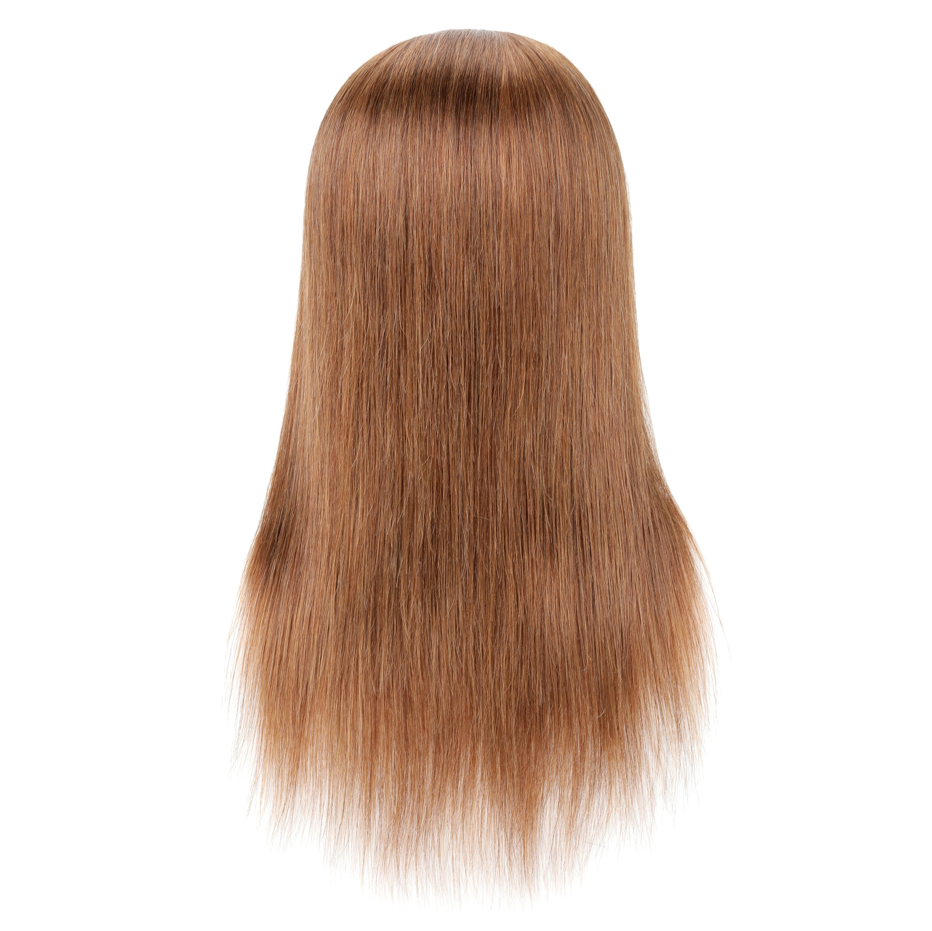 RYHAIR 22 inches Tan 100% Human Hair Mannequin Head for Practice Bleaching Dyeing Styling Cosmetology Barber Training with Stand