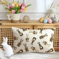 thumbnail image 4 of Easter Pillow Covers 12x20 Inch Set of 2,Lumbar Polka Dot Heart Bunny Decorative Throw Pillows,Brown Bow Rabbit Cushion Case Spring Decoration for Sofa Couch, 4 of 6