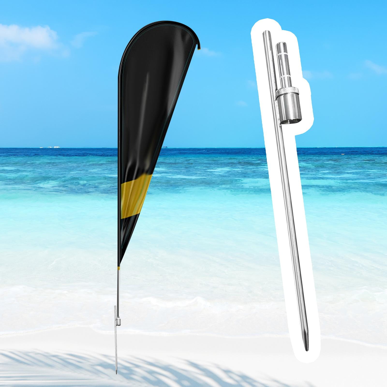 Gazechimp Feather Flag Pole Stake Metal Flag Ground Stake for Rafting Races Advertising Length 50cm