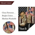 thumbnail image 5 of Patriotic Memorial Day Boots Garden Flag 12.5x18 Double Sided, Small Burlap Honor the Brave Yard Flags Banner Independence Day American Veterans Outdoor House Decorations (ONLY FLAG), 5 of 6